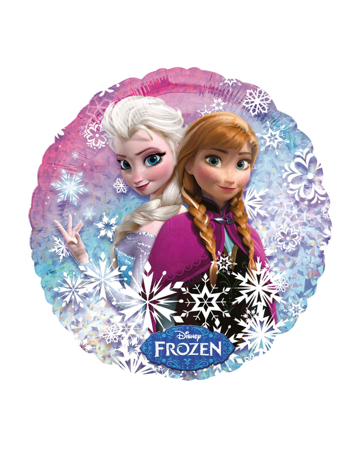 Gros plan sur Elsa et Anna du Ballon en aluminium Frozen