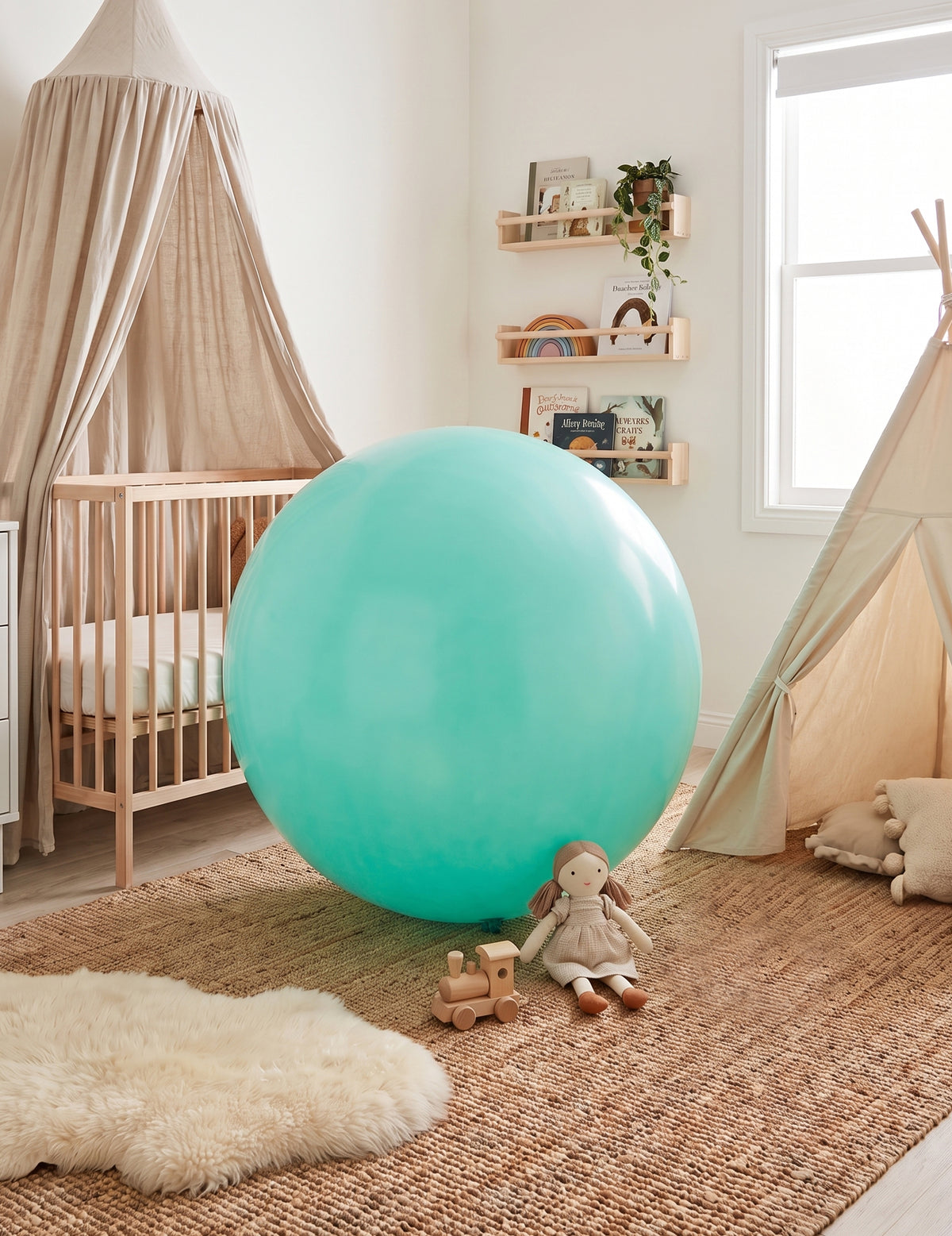 Ballon en latex géant menthe 60 cm