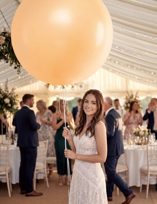 Übergroßer Ballon aus Latex Party-Zubehör orangefarben 1 m