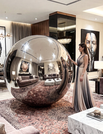Riesen-Spiegelballon in Silber 200 cm