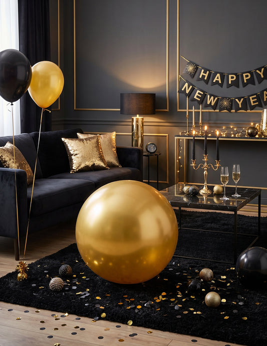 Riesenballon aus Latex, goldfarben 80 cm