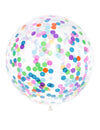 Ballon géant à confettis multicolores transparent