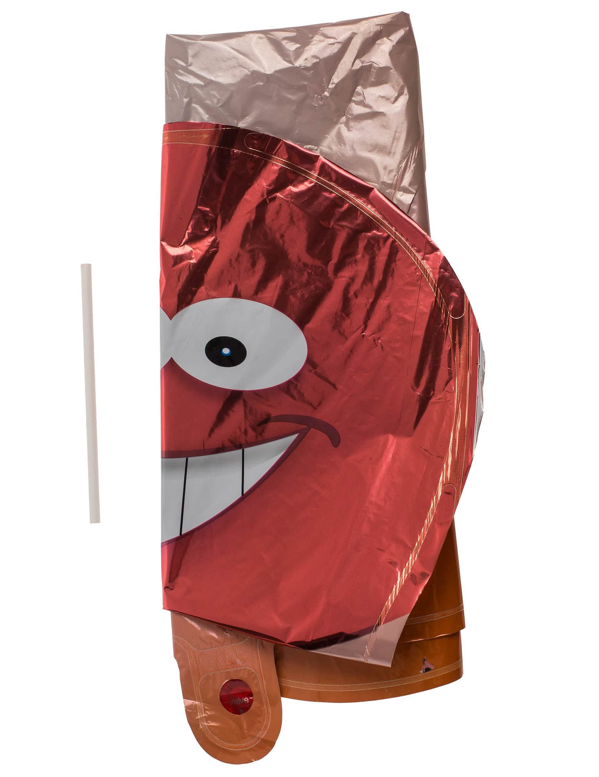 Paille de gonflage et vue pliée du ballon humoristique zizi