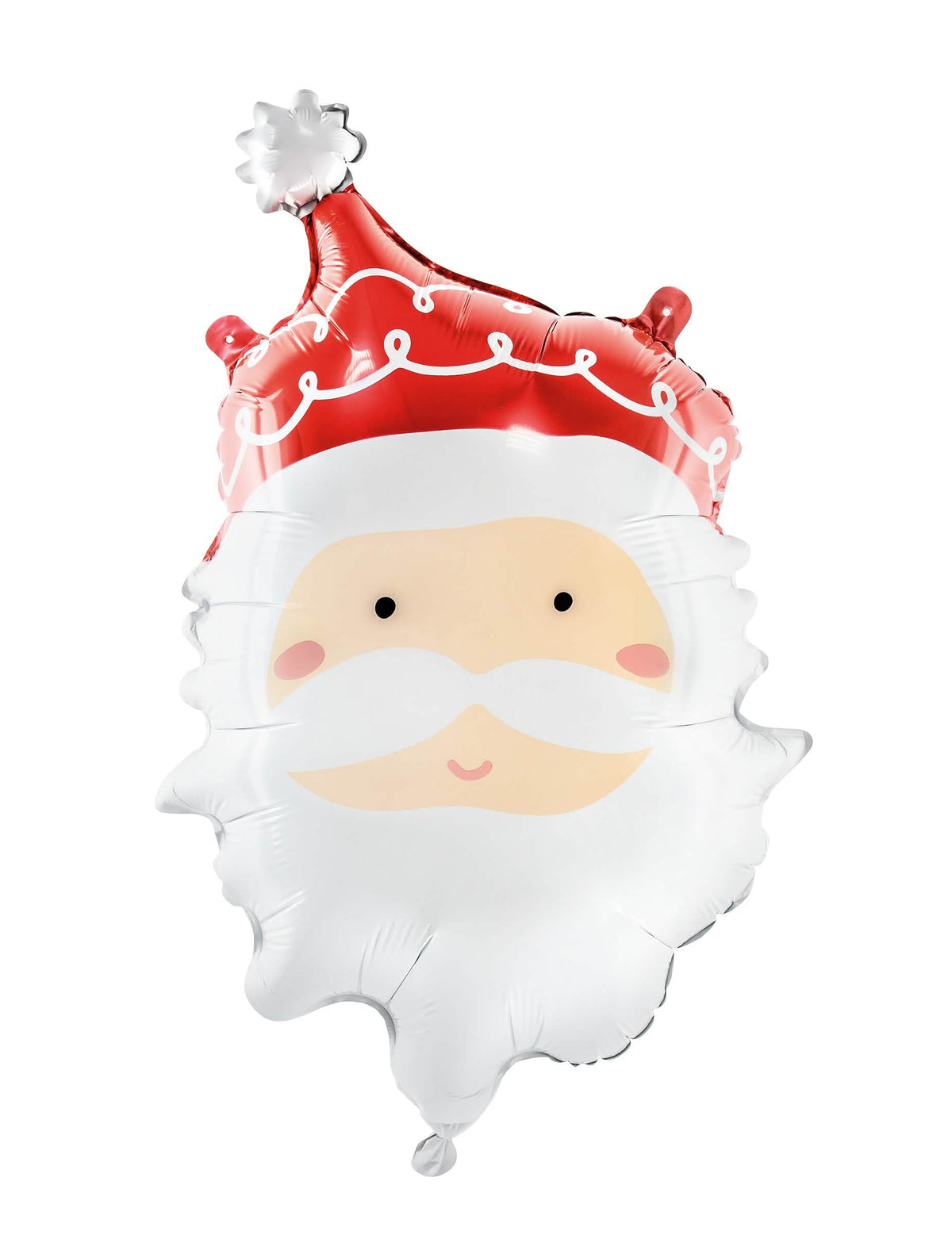 Ballon tête de Père Noël pour décoration rouge et blanc métallisé