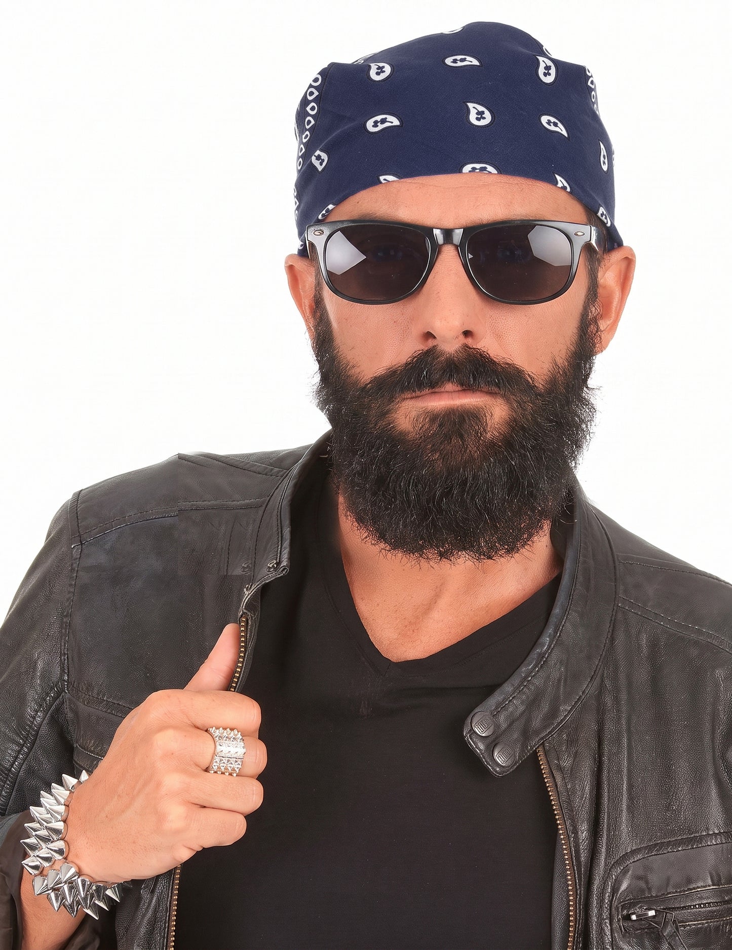 Blaues Bandana-Tuch für Cowboys oder Biker