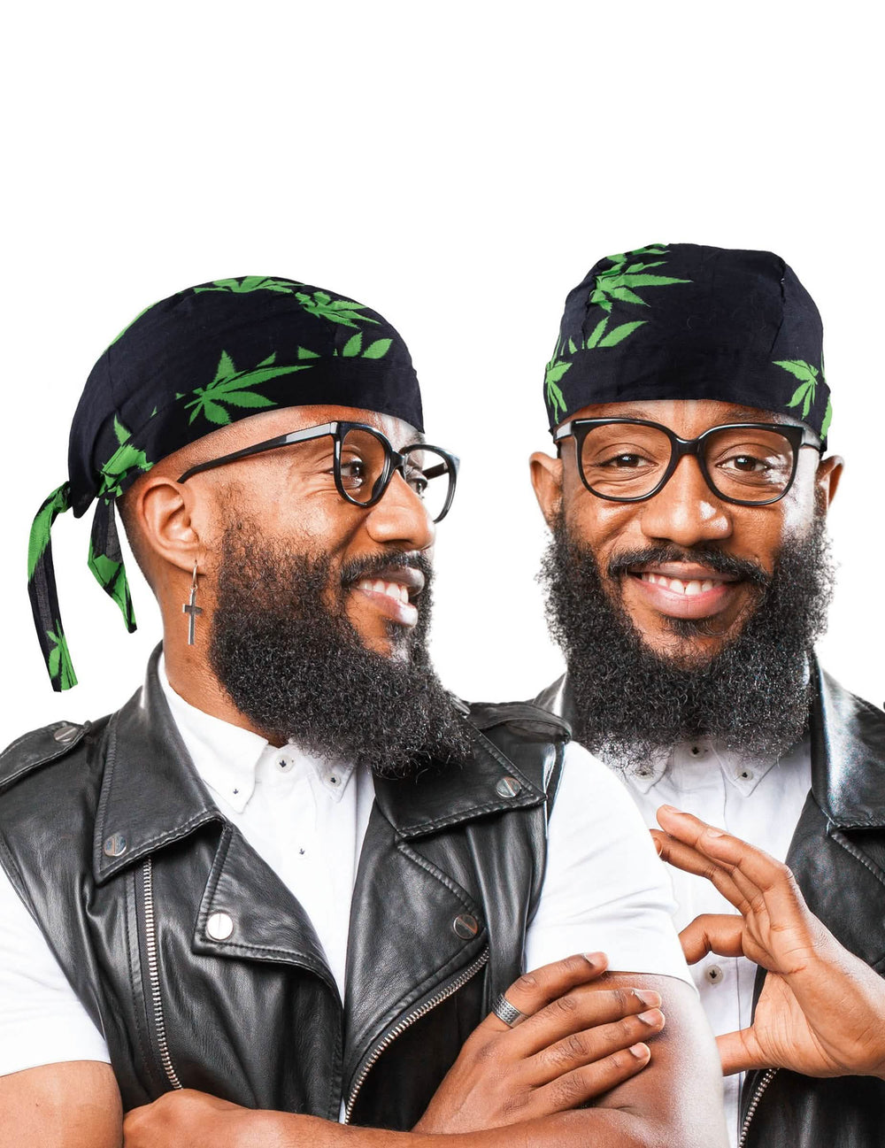 Vorder- und Seitenansichten des Rasta-Bandanas Jamaïka