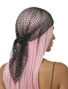 Schwarzes Netz-Bandana mit Strass für Erwachsene