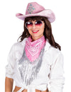 Rosa Fransen-Bandana mit Pailletten für Damen und Herren