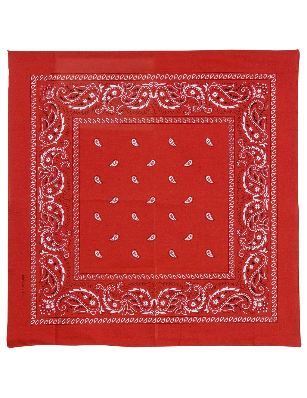 Bandana rouge pour adulte à motifs paisley blancs