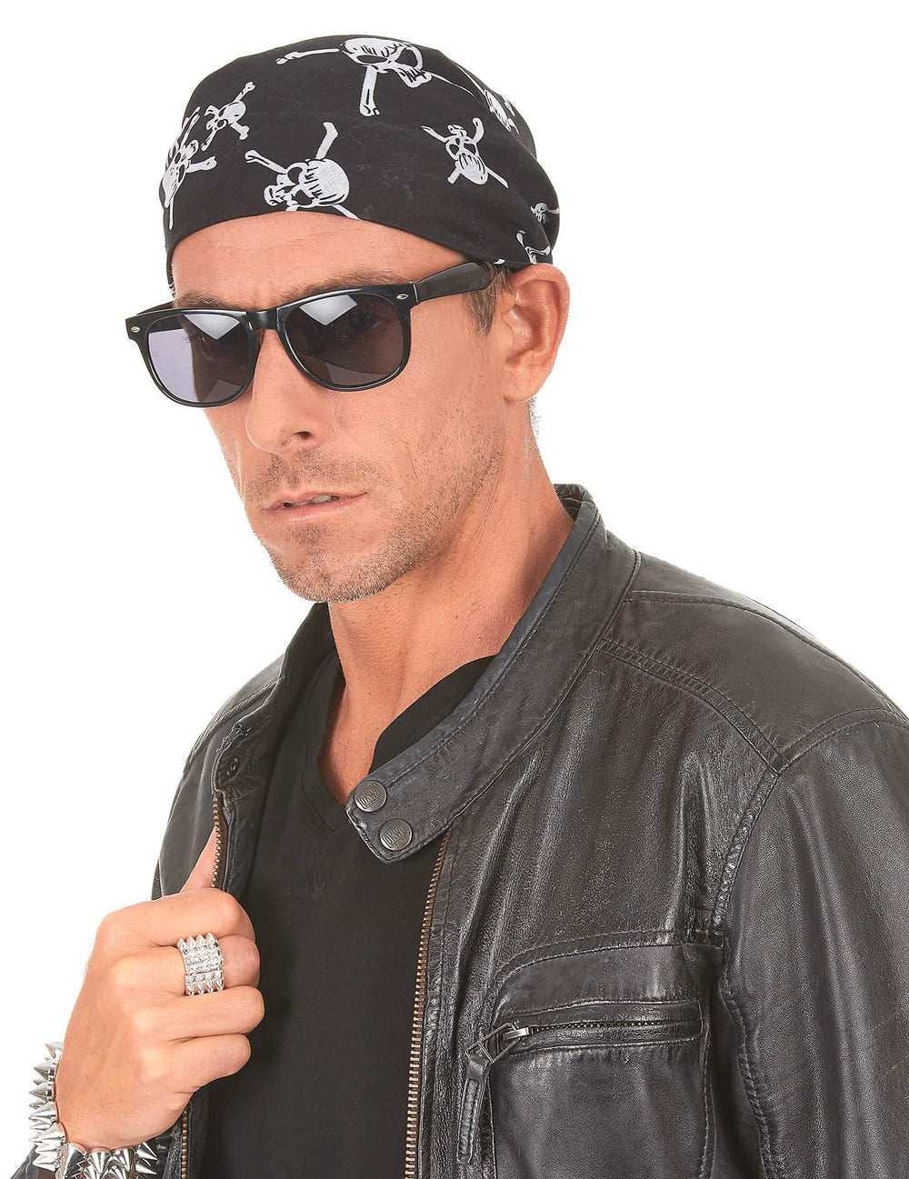 Vorderansicht des Totenkopf-Bandanas für Erwachsene