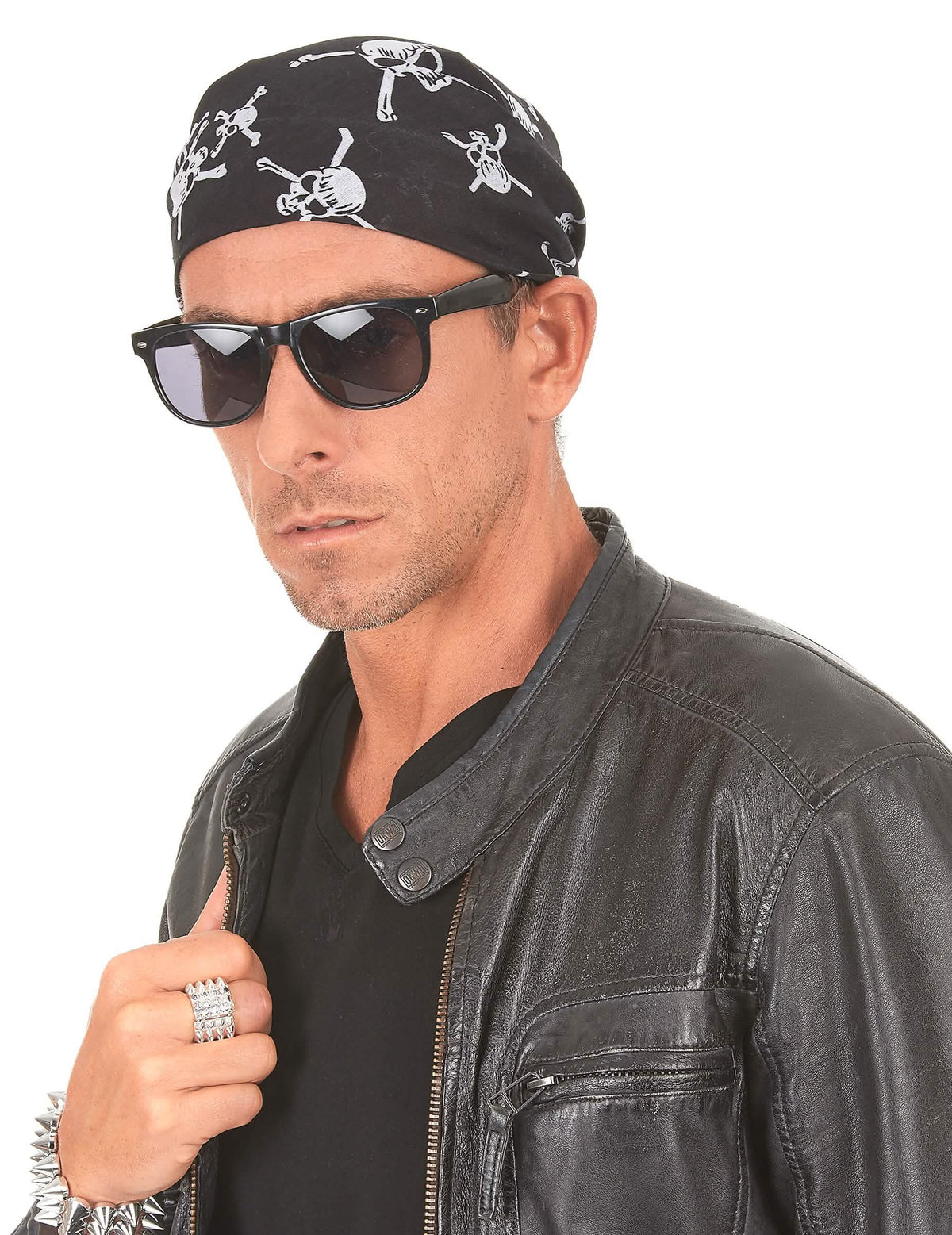 Vorderansicht des Totenkopf-Bandanas für Erwachsene
