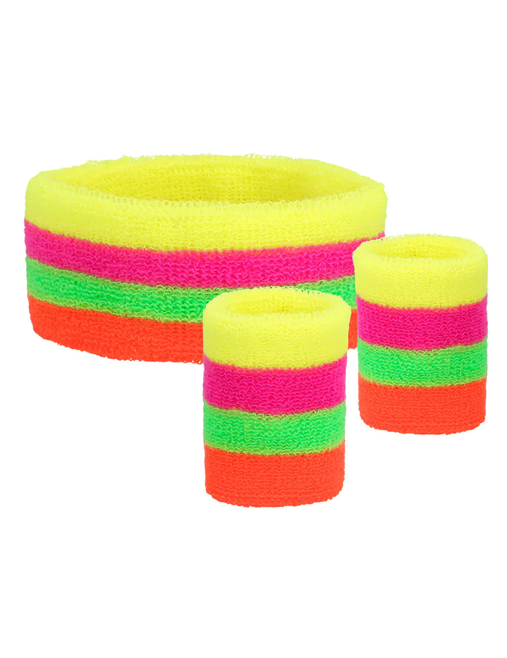 Bandeau et poignets multicolores 80's adulte