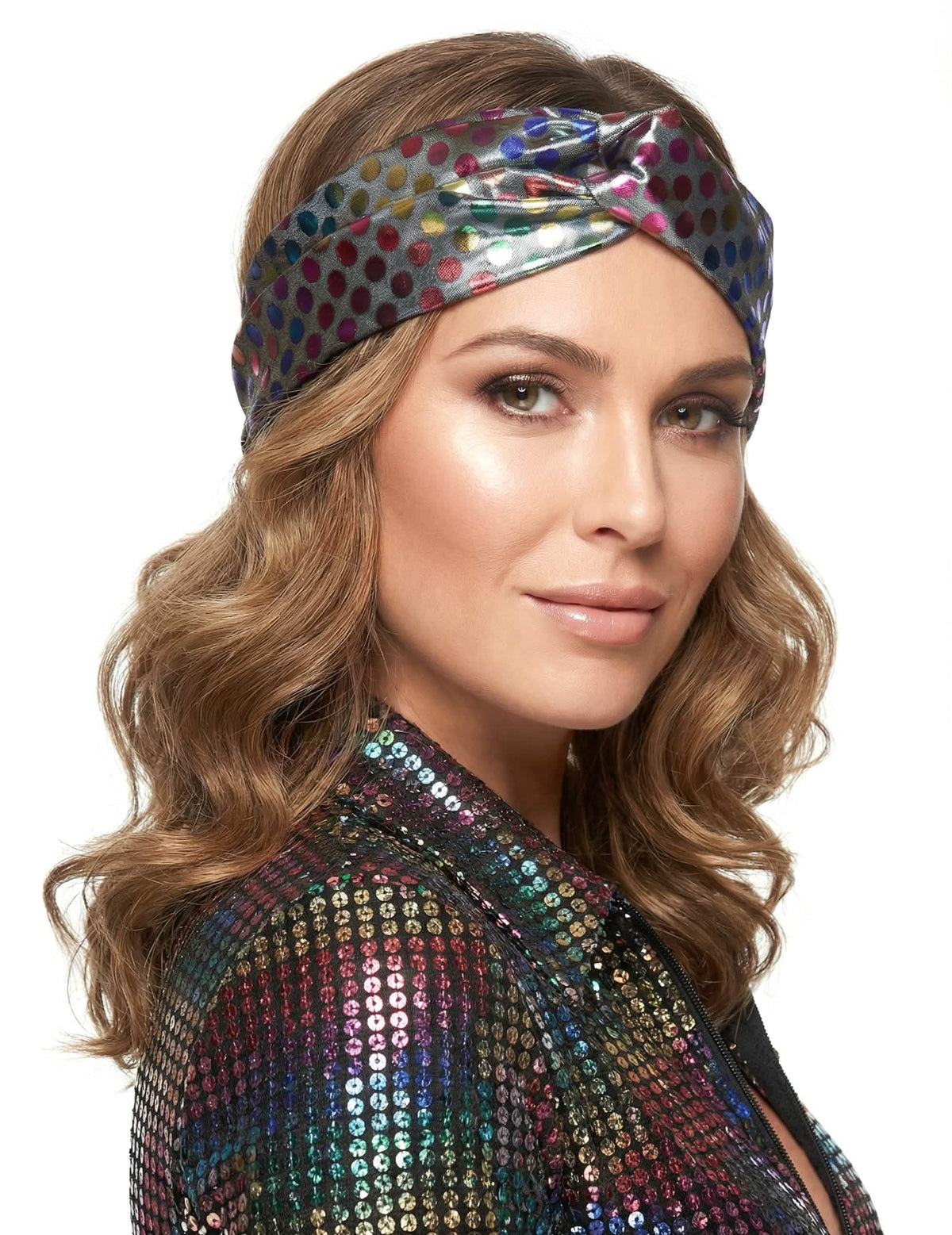 Bandeau disco pour femme multicolore haut de gamme