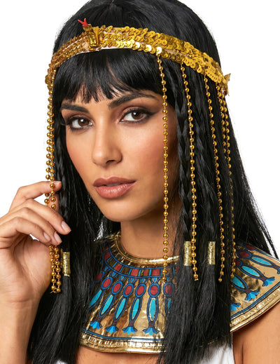 Stirnband Pailletten goldene ägyptische Schlange Damen