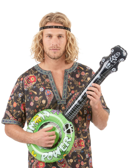 Aufblasbares Hippie-Banjo - Grün