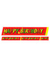 Absperrband Happy Birthday Deko rot-grün-gelb 600x6cm