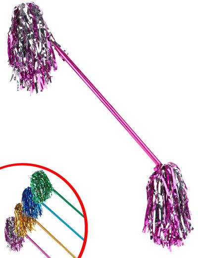 Bâton majorette pour enfant et adulte rose et argenté métallisé