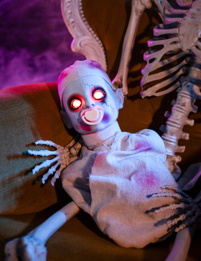 Zombie-Baby Halloween-Deko zum Erschrecken mit Licht und Sound 50 cm