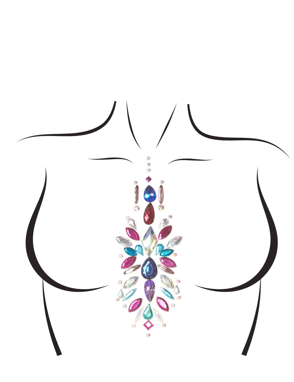 Selbstklebender Körperschmuck xali für Damen, mehrfarbig