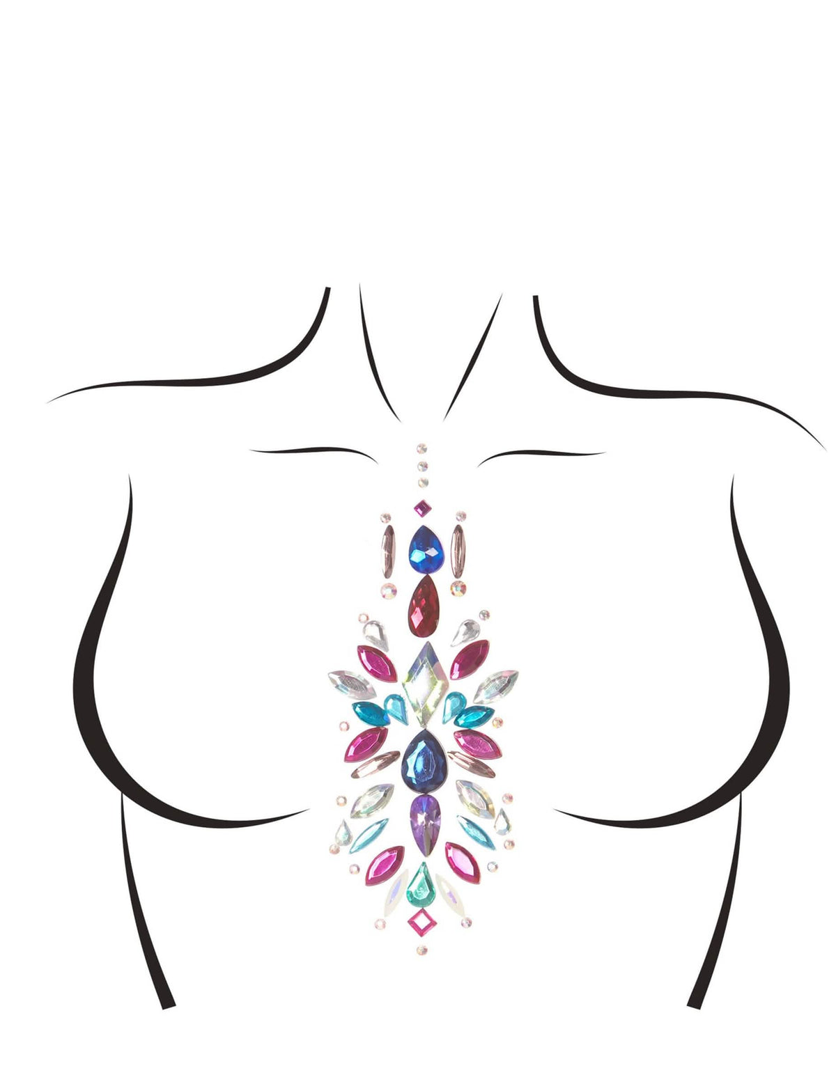 Selbstklebender Körperschmuck xali für Damen, mehrfarbig
