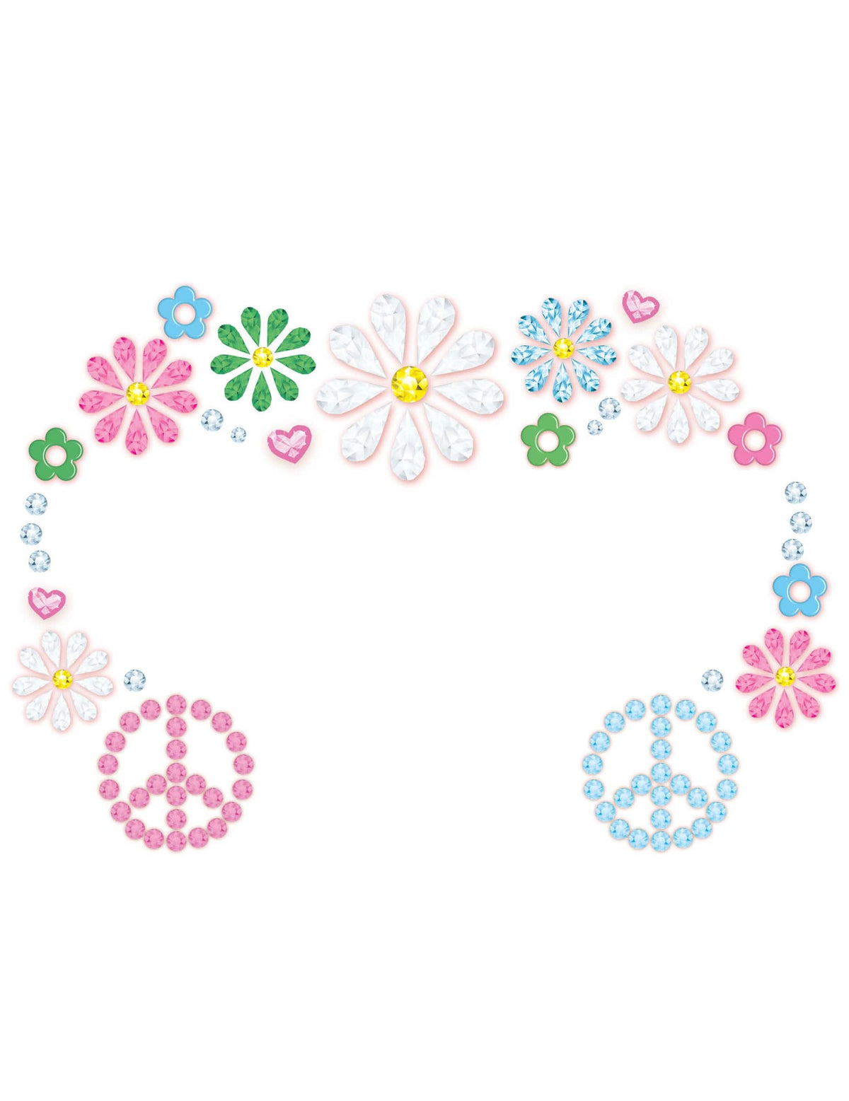 Selbstklebender Gesichtsschmuck, Hippie-Blumen