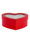 Boîte cœur rouge en carton avec fenêtre