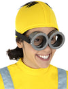 Bonnet de Minions™ pour enfant jaune avec lunettes grises et cheveux noirs