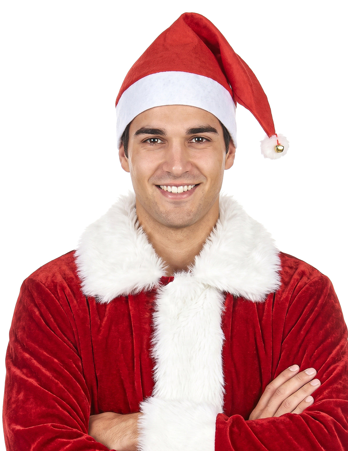 schöne Weihnachtsmann-Mütze für Erwachsene mit Schelle