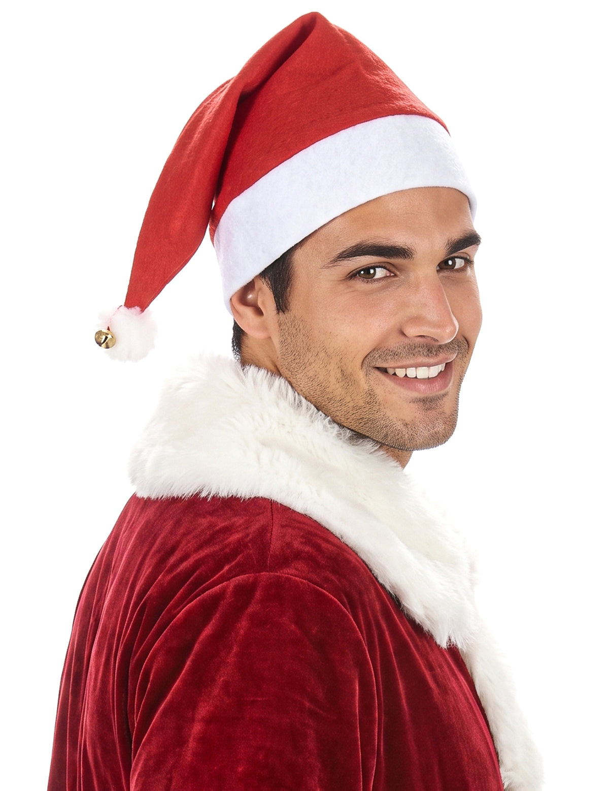 schöne Weihnachtsmann-Mütze für Erwachsene mit Schelle