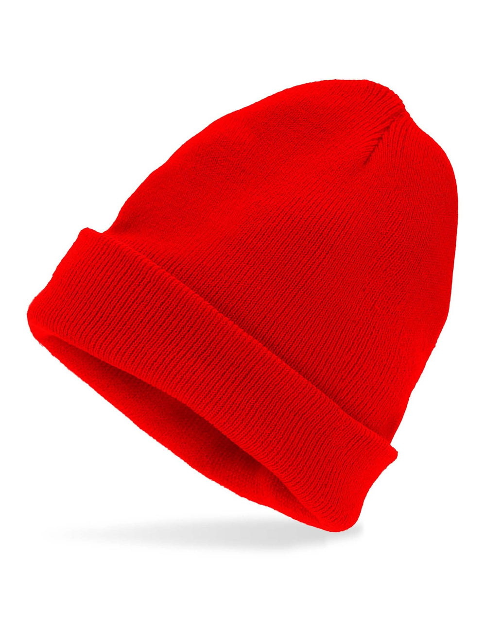 Bonnet pour adulte rouge à revers