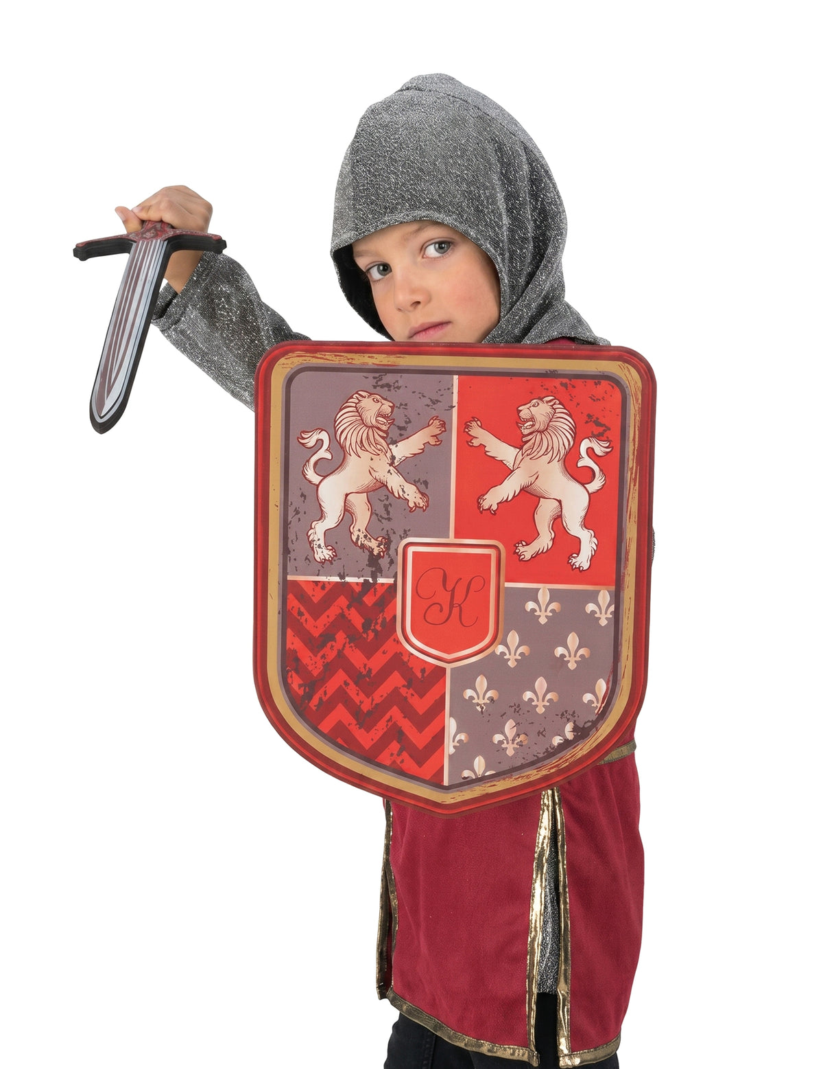 Roter Löwen-Ritterschild Schaumstoff 35 cm