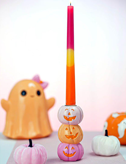 Summerween-Kerzenhalter mit 3 KÃ¼rbissen aus Polyresin 13 cm