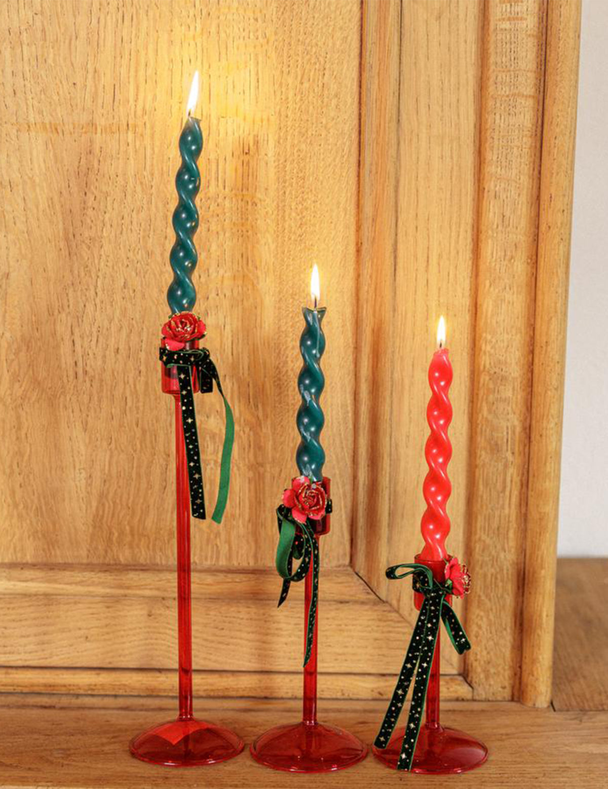 Glas-Kerzenständer Elegance Rot 15 cm