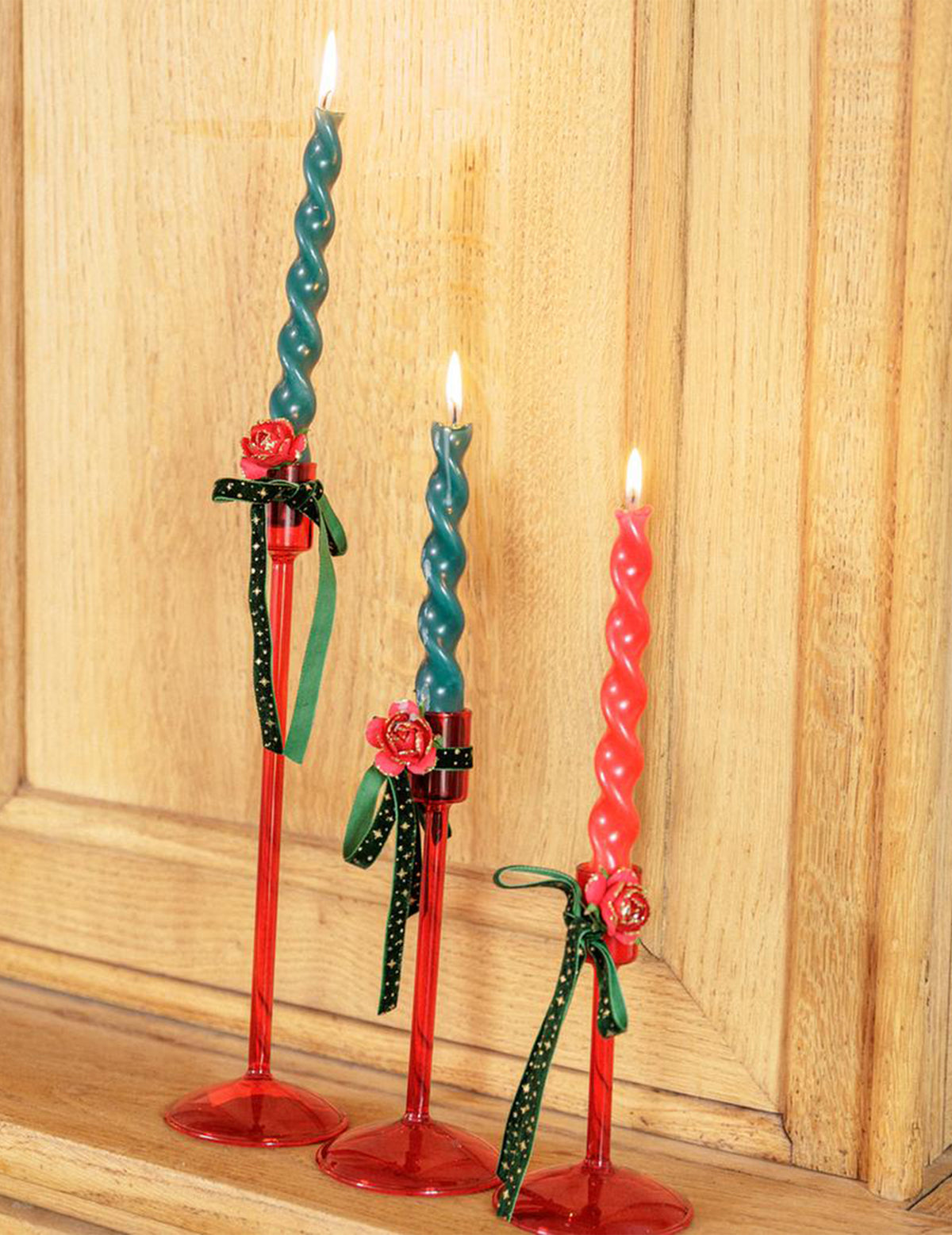 Glas-Kerzenständer Elegance Rot 15 cm