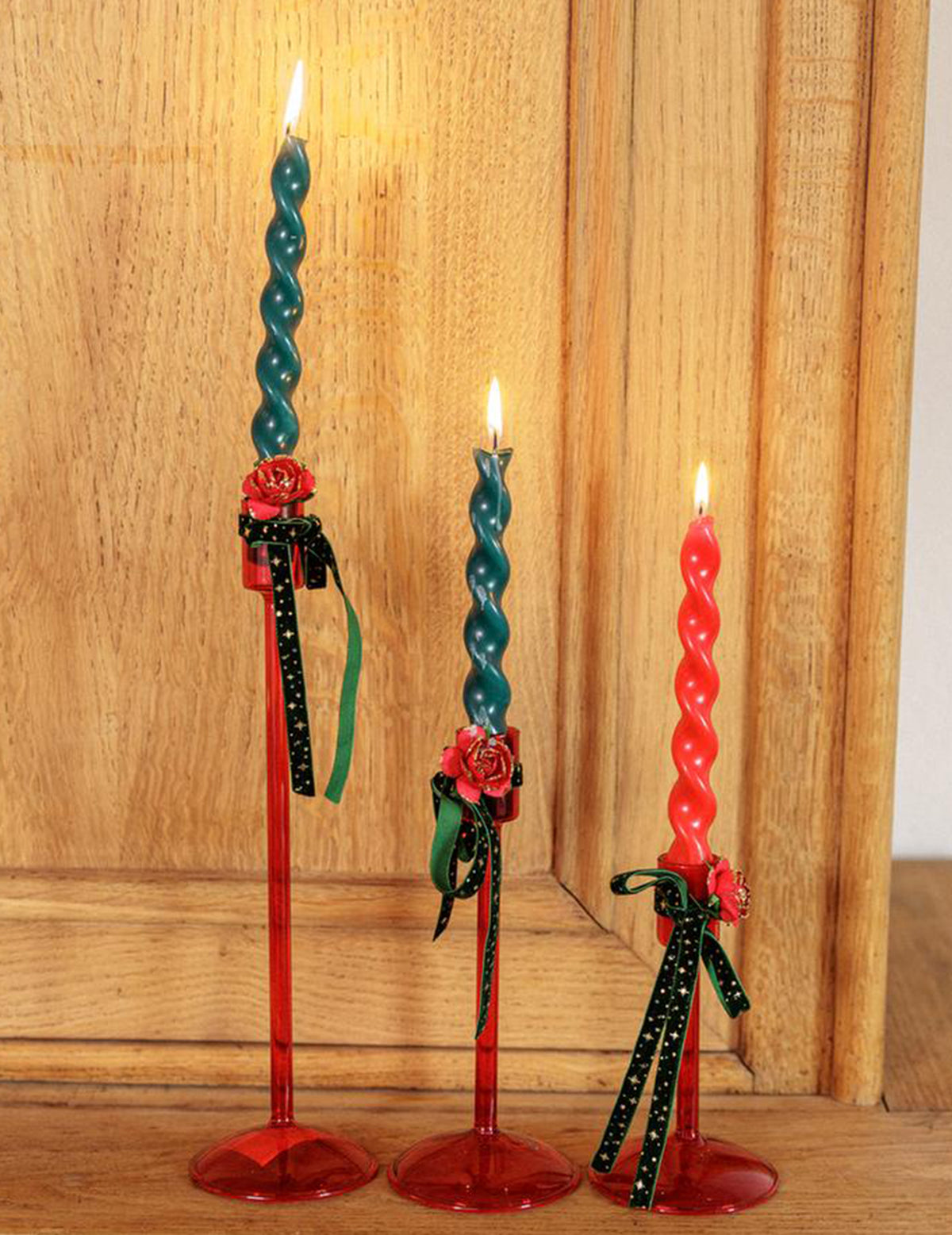 Roter Glas-Kerzenständer Elegance 20 cm