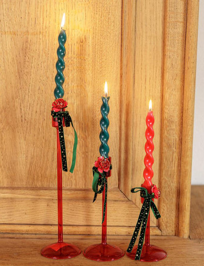 Roter Glas-Kerzenständer Elegance 20 cm