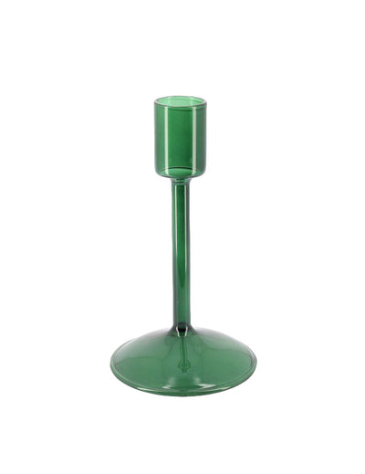 Dunkelgrüner Glas-Kerzenhalter Elegance 15 cm