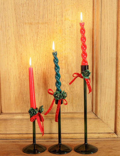 Glas-Kerzenständer Élégance dunkelgrün 20 cm