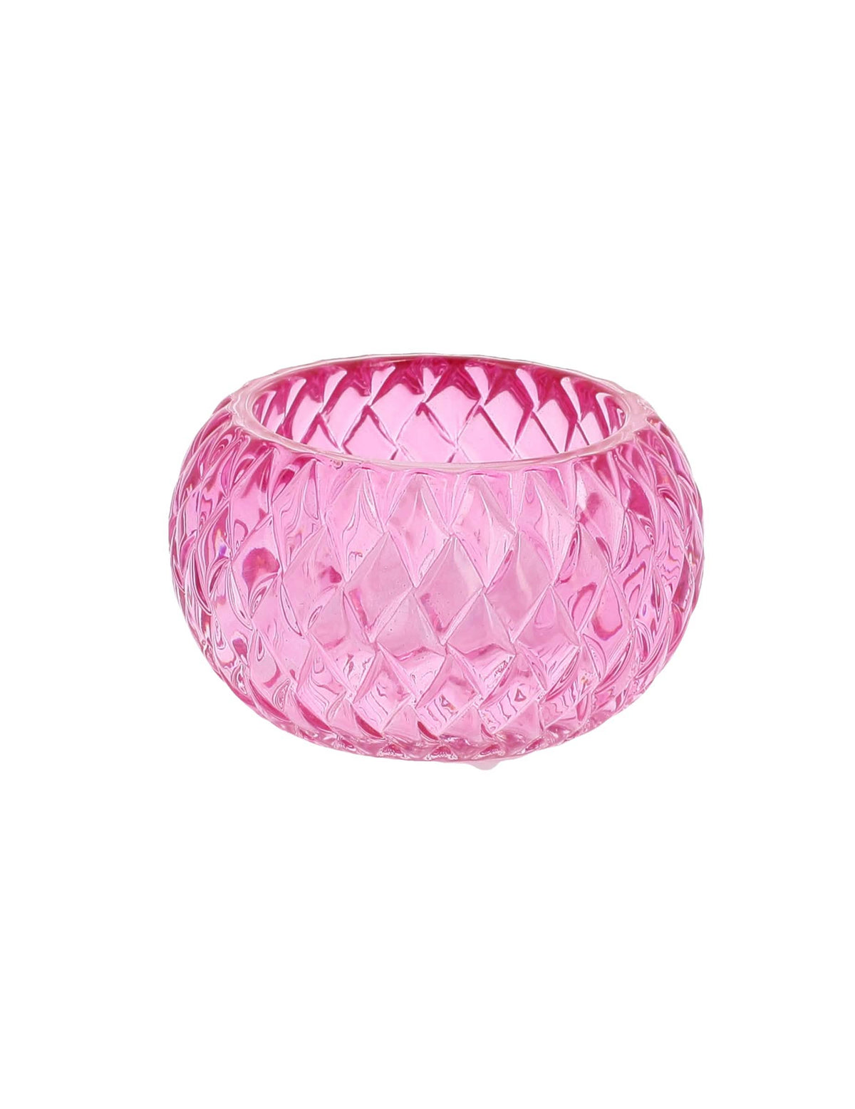 Kerzenhalter aus rosa Kristallglas
