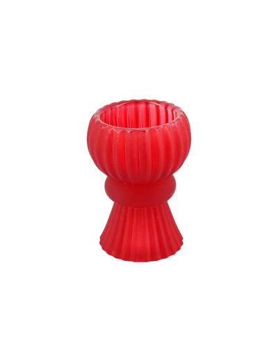 Roter Kerzenständer aus Glas 5 x 8,5 cm