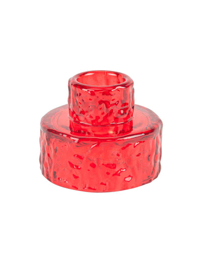 Roter Kerzenständer aus Glas (6,5 x 5,3 cm)