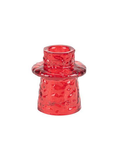 Roter Glaskerzenhalter 6 x 7 cm