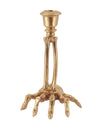 Goldener Skeletthand-Leuchter aus Kunstharz 10,5 x 15 cm