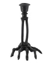 Kerzenständer Skeletthand aus schwarzem Kunstharz 10,5 x 15 cm