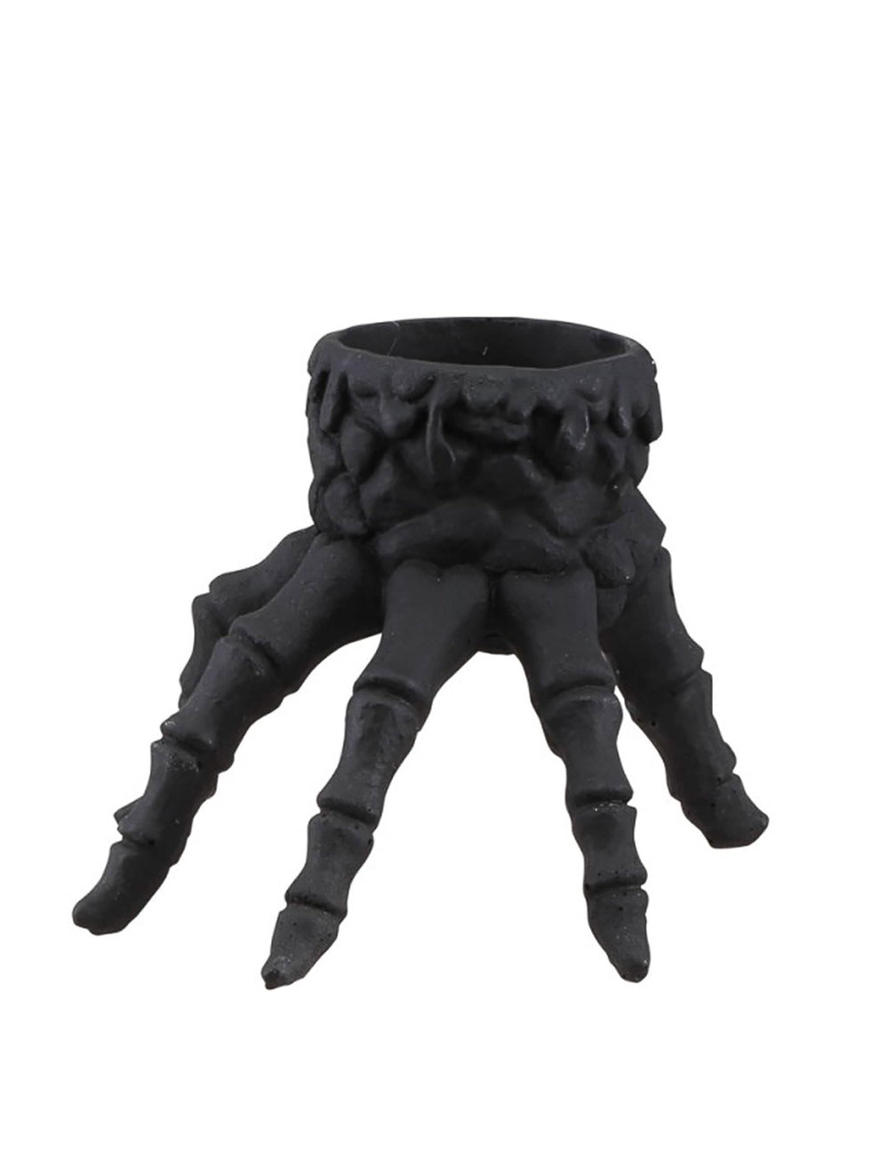 Bougeoir main squelette pour Halloween noire