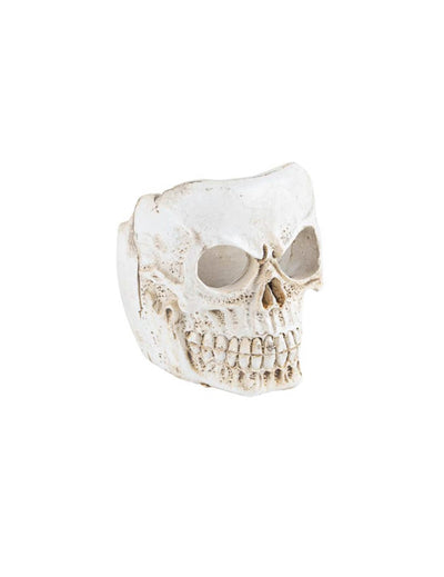 Weißer Totenkopf-Kerzenhalter aus Kunstharz 5 x 5,5 cm
