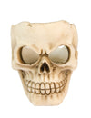 Bougeoir tête de mort souriante pour décoration beige aspect os