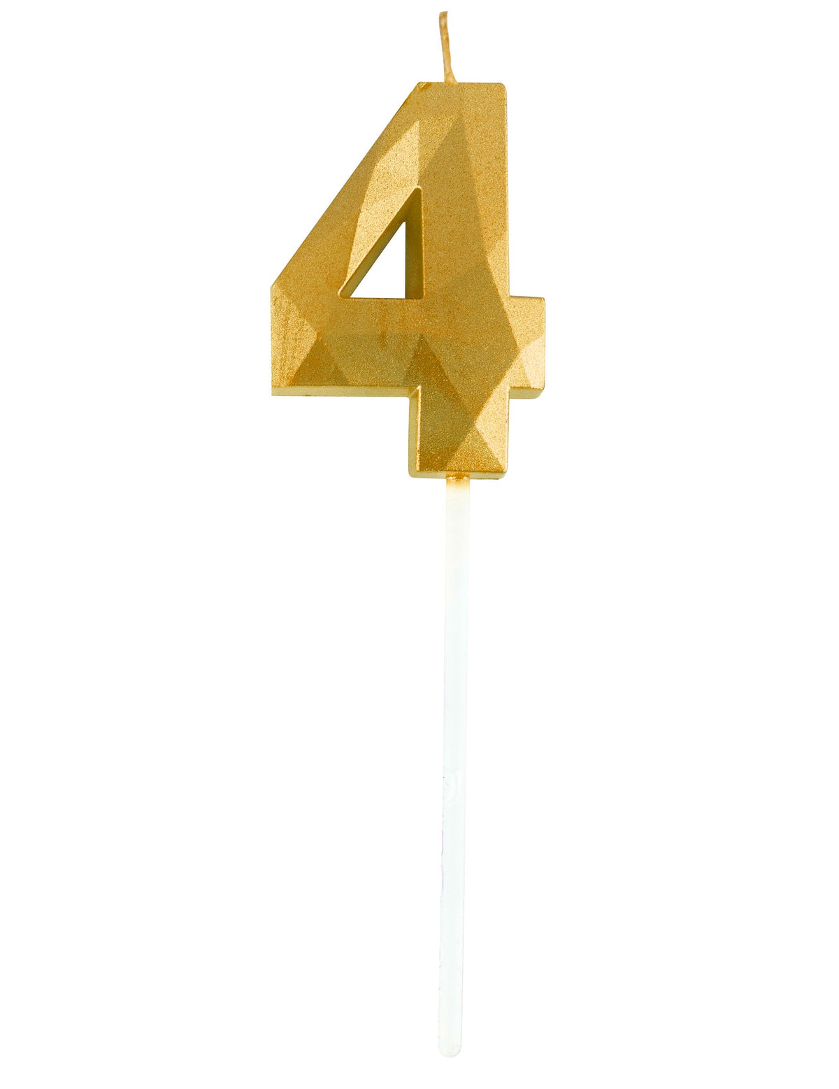 Chiffre 4 de la bougie chiffre pour anniversaire dorée effet diamant