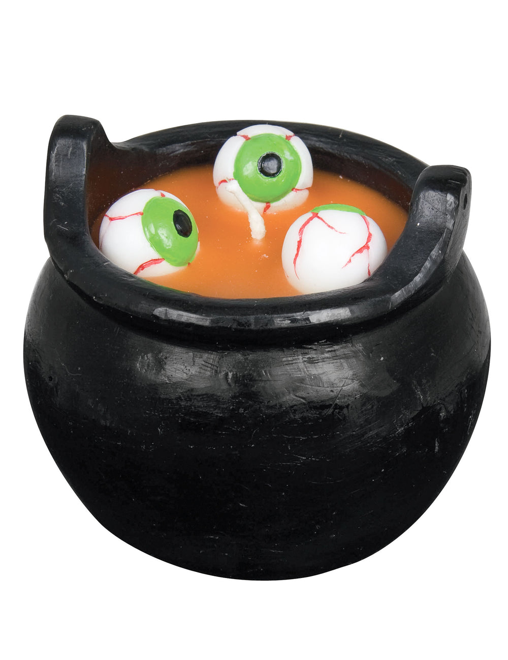Bougie bouillon d'œil pour Halloween noire en forme de chaudron