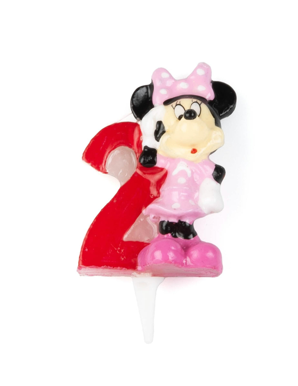 Zahlenkerze 2 Minnie für Kinder Rosa, Pink und Rot